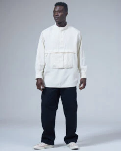 Takibi Light Denim Utility Pullover -Outdoor Camping Sale TAKIBI Light Denim Utility Pullover SH 21AU402 alt 02 jpg